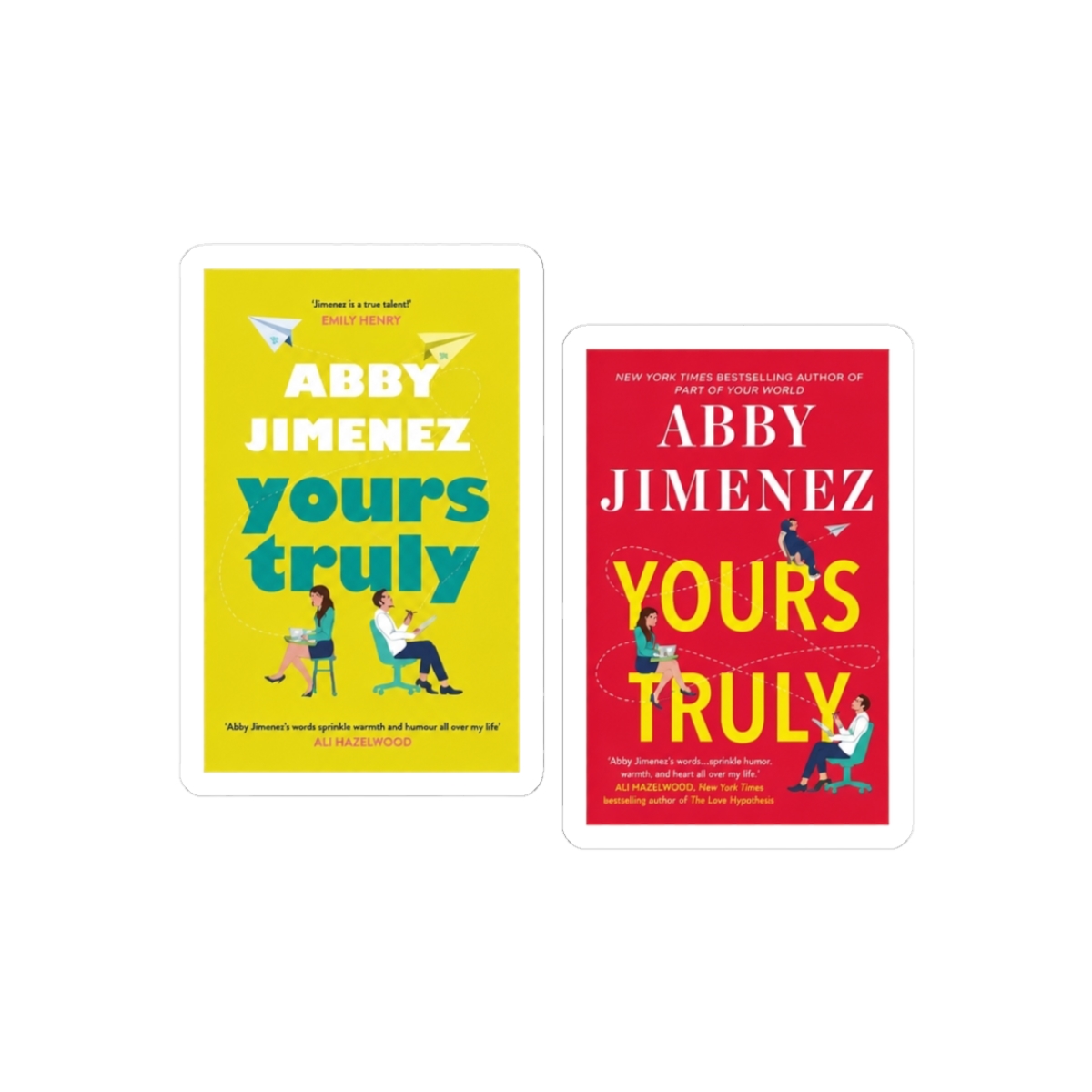 yours truly Abby Jimenez book cover sticker - Official stickers merchandise